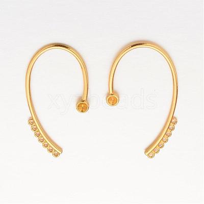 Alloy Cuff Earring Rhinestone Settings KK-M173-02G-1