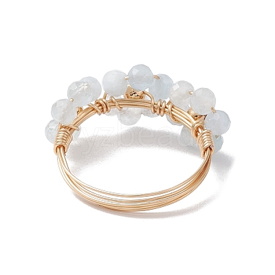 Natural Aquamarine Finger Rings RJEW-TA00198-04-1