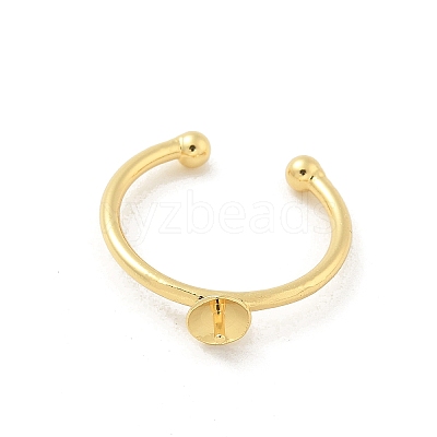 Brass Open Cuff Ring Settings KK-G518-04G-02-1
