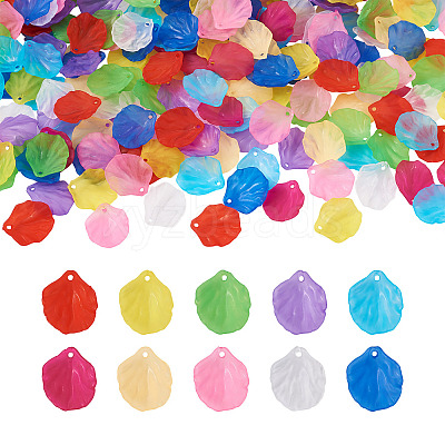 500Pcs 10 Colors Transparent Frosted Acrylic Pendants MACR-YS0001-03-1