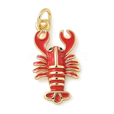 Brass Enamel Pendants KK-C110-22B-02G-1