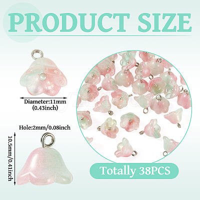38Pcs Glass Charms GLAA-TADJ0001-19C-1