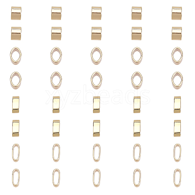 40Pcs 2 Styles Brass Slide Charms/Slider Beads KK-CA0002-08-1