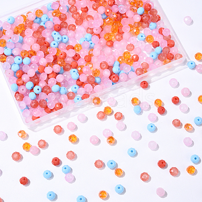 7 Strands 7 Styles Electroplate Glass Beads Strands EGLA-YW0003-94G-1