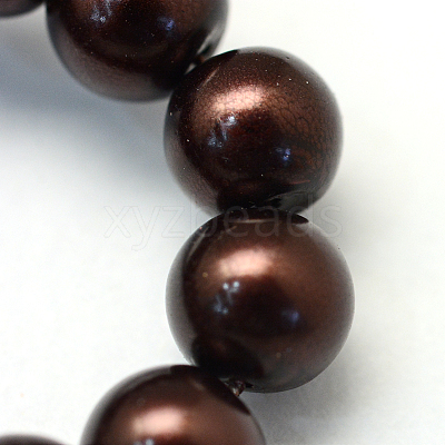 Baking Paint Pearlized Glass Pearl Round Bead Strands HY-Q330-8mm-40-1