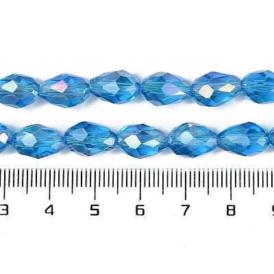 Transparent Electroplate Glass Beads Strands EGLA-N013-T6mm-B17-1
