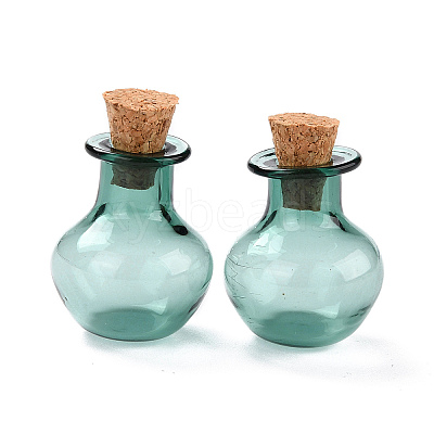 Round Glass Cork Bottles Ornament X-GLAA-D002-03C-1