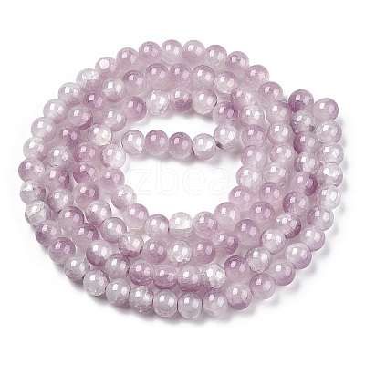 Crackle Baking Paint Imitation Jade Glass Beads Strands LS-DGLA-T003-6mm-04-1