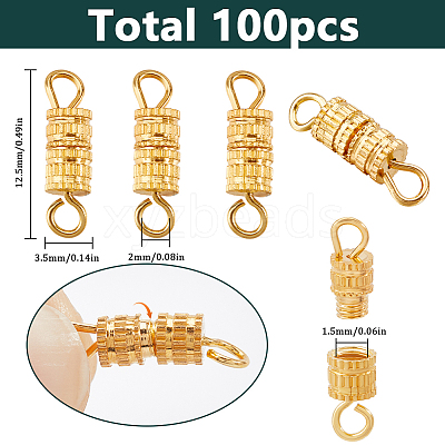 100Pcs Alloy Screw Clasps FIND-SC0012-07G-1