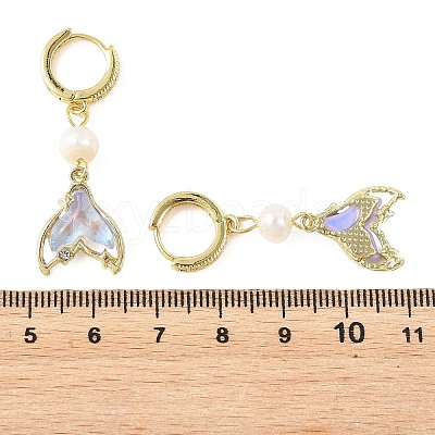 Alloy Glass Hoop Dangle Earrings EJEW-JE07300-1
