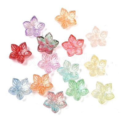 Two Tone Transparent Glass Bead Cap GLAA-H041-01-1