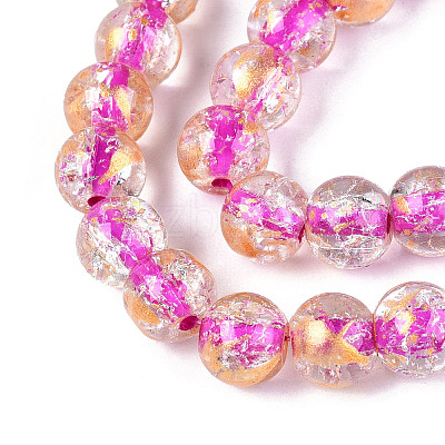 Crackle Transparent Glass Beads Strands GLAA-N030-8mm-01I-1