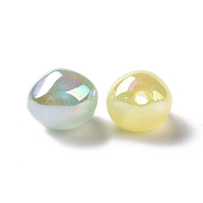 UV Plating Rainbow Iridescent ABS Plastic Glitter Beads KY-G025-07-1