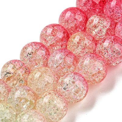 Spray Painted Crackle Glass Beads Strands DGLA-C002-10mm-06-1