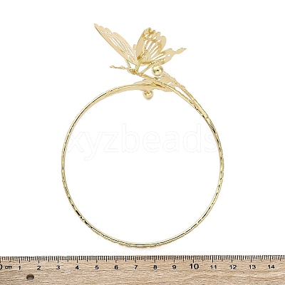 Flower & Butterfly Alloy Arm Cuff Bangles for Girl Women LS-AJEW-A063-01F-G-1