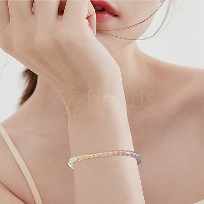 10 Strands Transparent Gradient Color Glass Beads Strands GLAA-CJ0002-09A-1