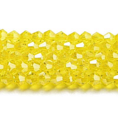 Transparent Electroplate Glass Beads Strands GLAA-F029-4mm-C21-1