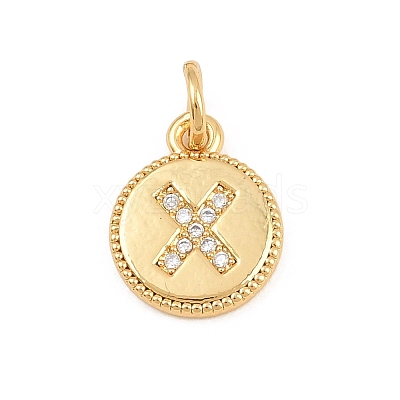 Brass Micro Pave Clear Cubic Zirconia Charms CU-CBA56CE-12G-X-1