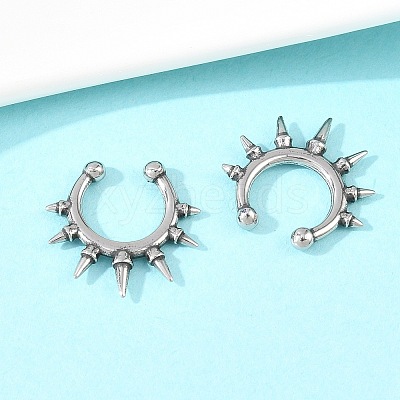316 Stainless Steel Hoop Nose Rings AJEW-C044-05A-AS-1