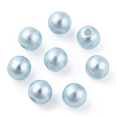 Spray Painted ABS Plastic Imitation Pearl Beads OACR-T015-05A-07-1