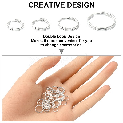 300Pcs 4 Style Iron Split Rings IFIN-YW0003-33-1
