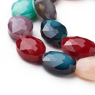 Pearl Luster Plated Glass Bead Strands EGLA-E037-PL08-1