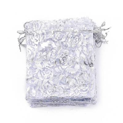 Rose Printed Organza Bags X-OP-R021-10x12-03-1