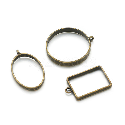 Alloy Open Back Bezel Big Pendants PALLOY-TA0001-26AB-1