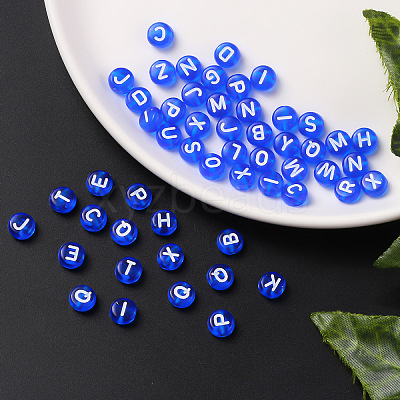 Transparent Blue Acrylic Beads TACR-YW0001-08B-1