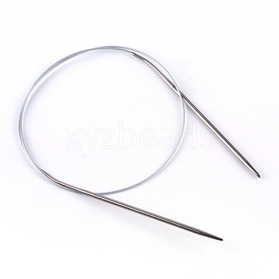 Steel Wire Stainless Steel Circular Knitting Needles and Random Color Plastic Tapestry Needles TOOL-R042-800x3.5mm-1