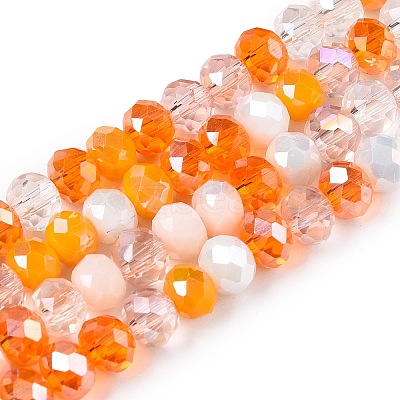 Electroplate Glass Beads Strands GLAA-T023-D16-01-1