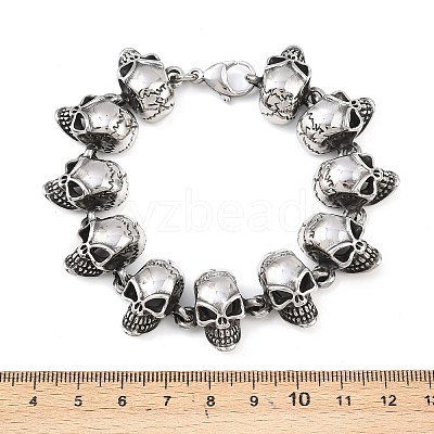 Halloween 304 Stainless Steel Link Chain Bracelets BJEW-D379-20C-AS-1