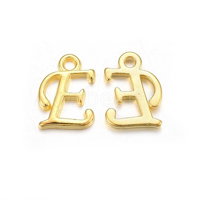 Golden Plated Alloy Letter Pendants PALLOY-P097-01-E-1