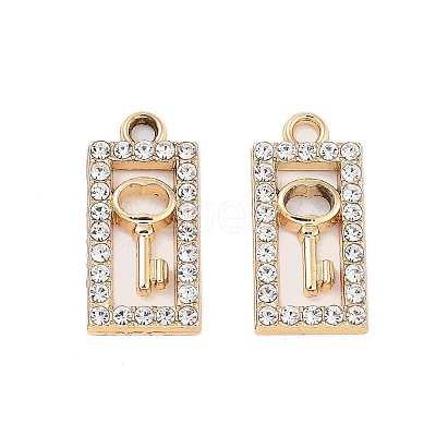 UV Plating Alloy Rhinestone Pendants ALRI-N058-14KCG-1
