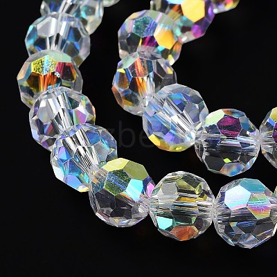 Electroplate Glass Beads Strands GLAA-Q099-E01-03-1
