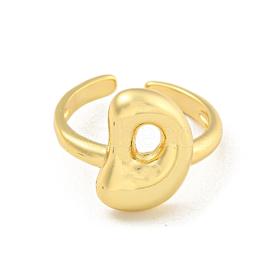Brass Letter Open Cuff Rings for Women RJEW-G313-01D-G-1