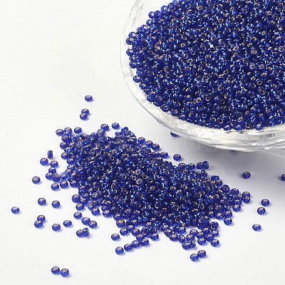 FGB 12/0 Grade A Transparent Silver Lined Round Glass Seed Beads X-SEED-A022-F12-74-1
