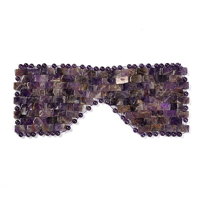 Natural Amethyst Woven Eye Mask AJEW-P074-11F-1