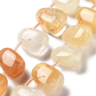 Heated Natural Citrine Beads Strands G-P528-E02-01-1