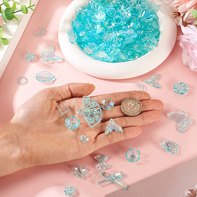 182Pcs 100G Transparent Acrylic Beads OACR-TA0003-69A-1