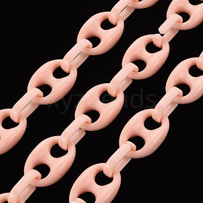 Handmade Opaque Acrylic Coffee Bean Chains CHAC-ZX0001-01H-1