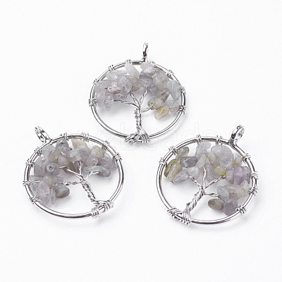 Natural Labradorite Pendants G-E419-16P-1