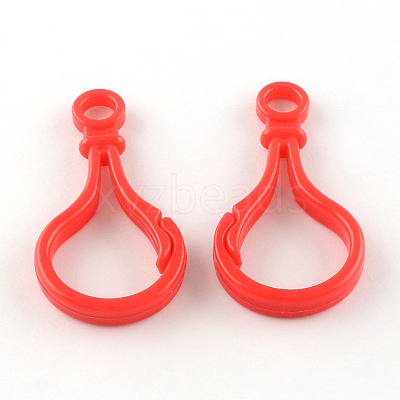 Opaque Solid Color Bulb Shaped Plastic Push Gate Snap Keychain Clasp Findings X-KY-R006-M-1