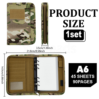 Cloth Loose Leaf Notebook Zipper Cover AJEW-WH0410-406C-1