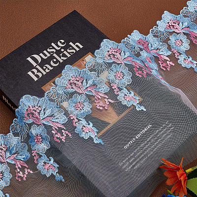 Flower Pattern Polyester Embroidered Ornament Accessories DIY-WH0308-279-1
