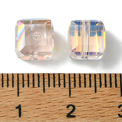 100Pcs Transparent Electroplate Glass Beads GLAA-K064-08A-AB05-1