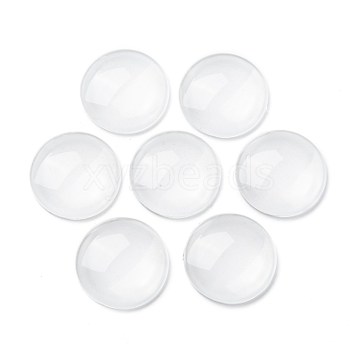 Transparent Glass Cabochons X-GGLA-R026-25mm-1
