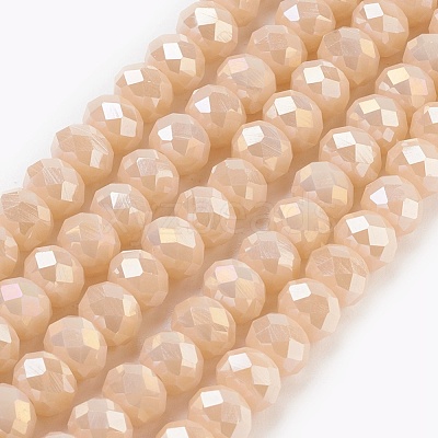 Electroplate Glass Beads Strands GLAA-K027-FR-B01-1