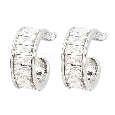 304 Stainless Steel Rhinestone Cuff Earrings for Women EJEW-A161-06P-01-1