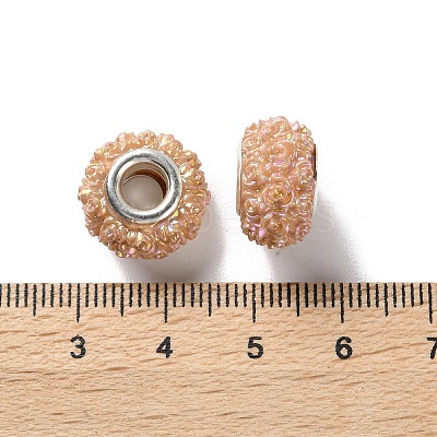 AB Color Resin Rose Flower European Beads RESI-M001-05-1